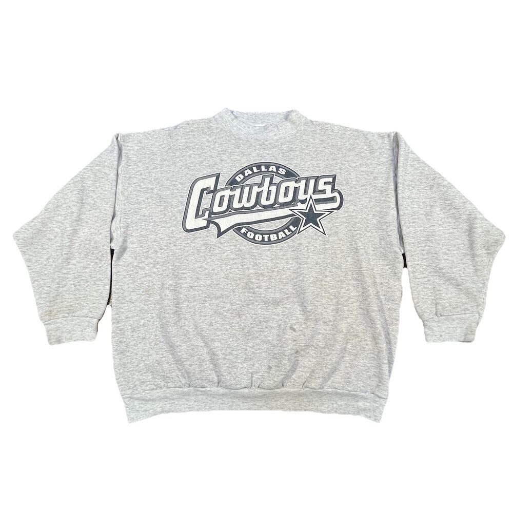 Vintage Dallas Cowboys Sweatshirt Logo 7 NFL Gray L